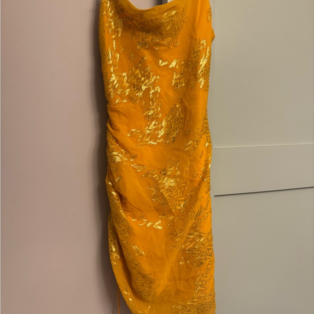 Cinq à Sept Jacquard Astrid Gold Dress NWT